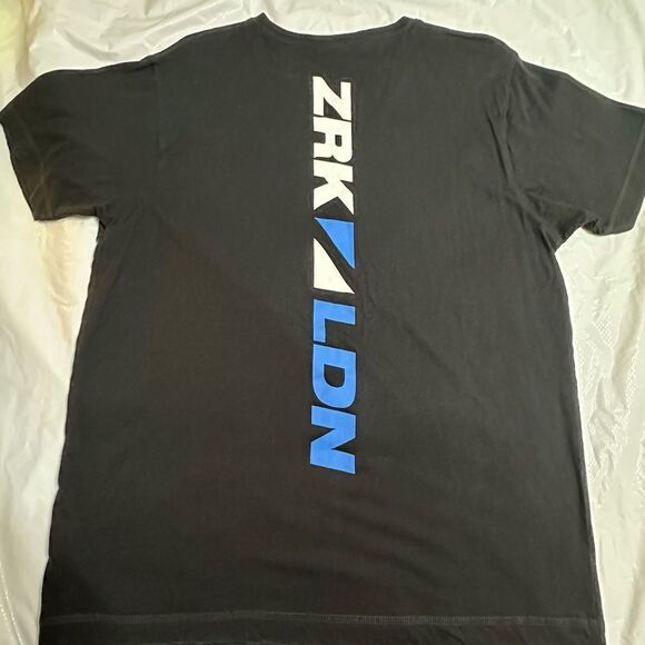 ZRK LDN T-shirt black with blue and white logo both sides Short Sleeve Size XL - Picture 3 of 6